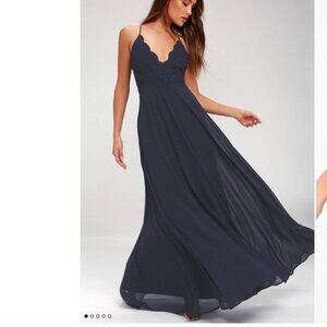 Lulus navy lace bodice maxi dress